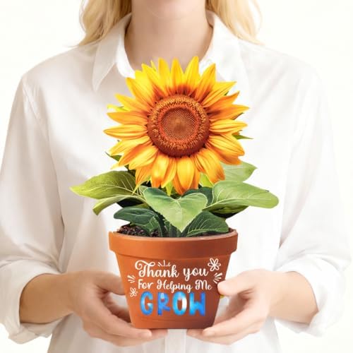 APOTODITO 3D sunflower thank-you card with music and lights for a teacher gift