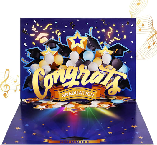 APOTODITO 3D pop-up graduation card with music and lights