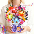 Butterfly and daisy birthday card with music and lights, 3D bouquet