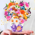 Mini birthday 3D butterfly and daisy pop-up card with music and lights