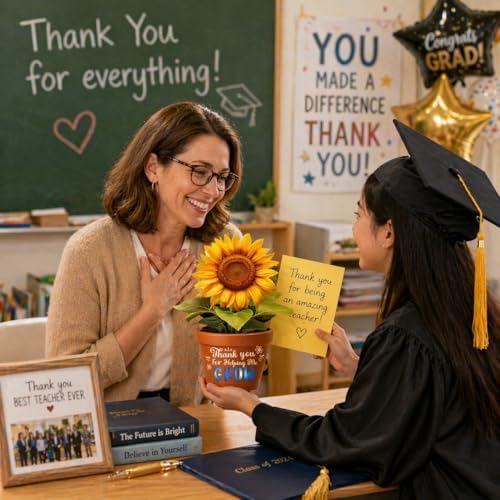 Teacher appreciation sunflower card with LED lights