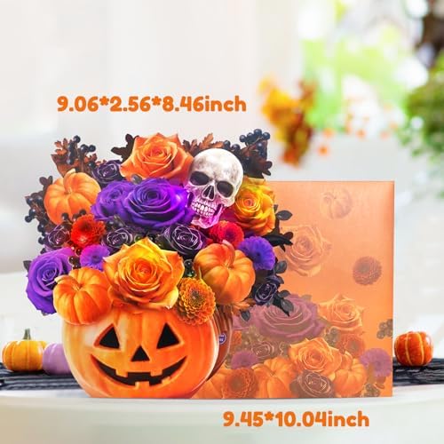 Halloween skeleton bouquet card detail