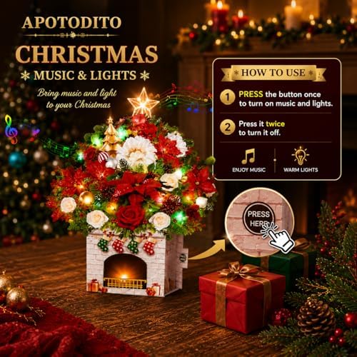 3D pop-up Christmas flower bouquet open display