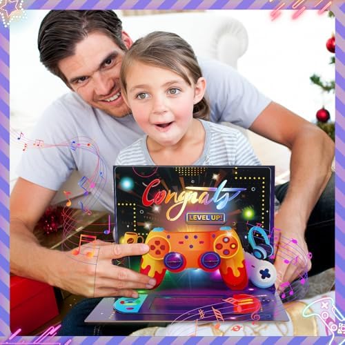 Gaming Birthday Card – 3D Pop-Up “Level Up” with Music & Lights