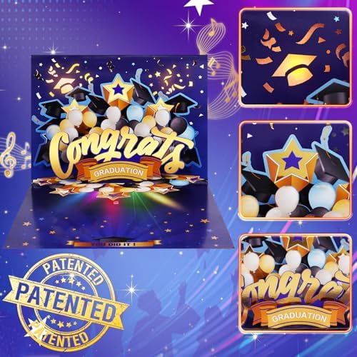 Graduation Card – 3D Pop-Up with Music & Lights