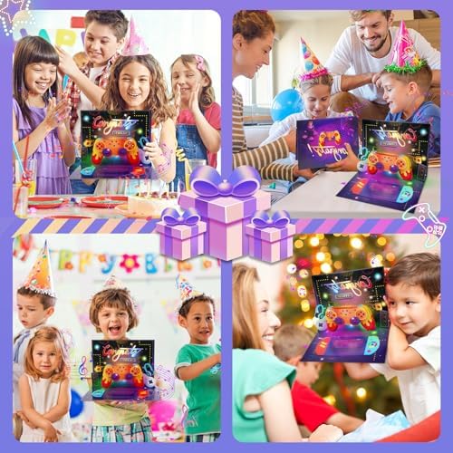 Gaming Birthday Card – 3D Pop-Up “Level Up” with Music & Lights