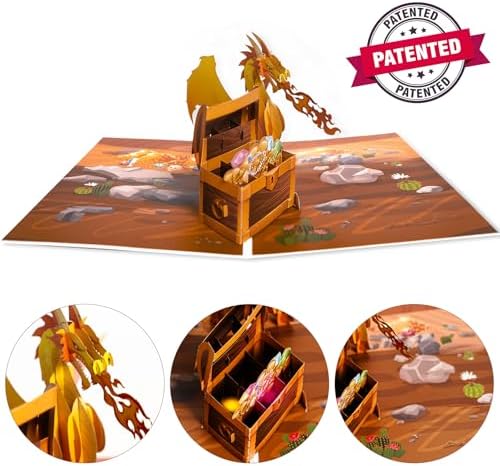 Kids musical dragon card with lights