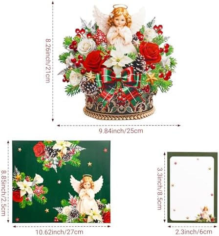 3D pop-up Christmas angel bouquet open display