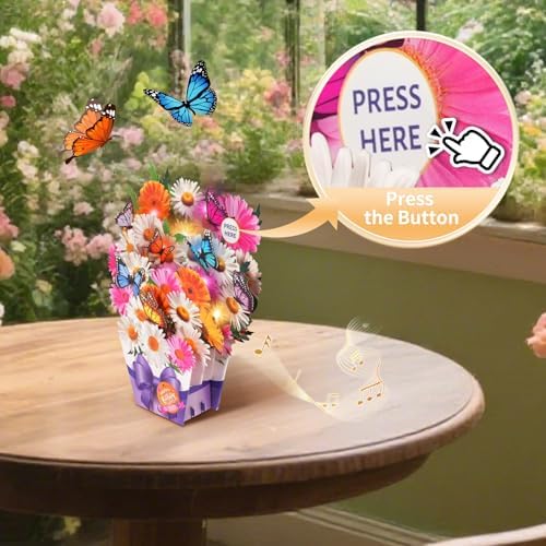 Mini flower bouquet birthday card for women