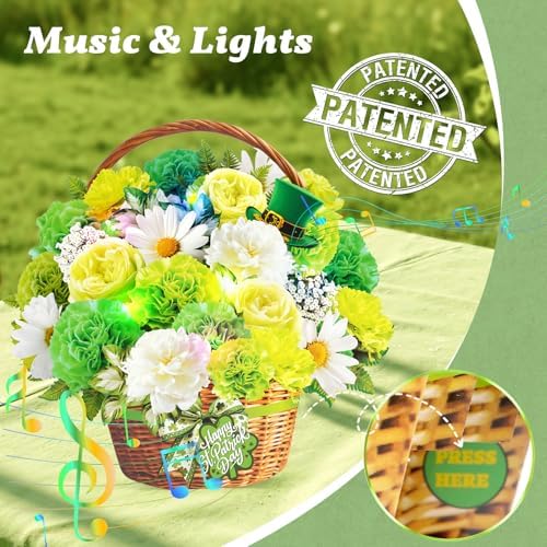 Green Irish pop-up card with LED lights