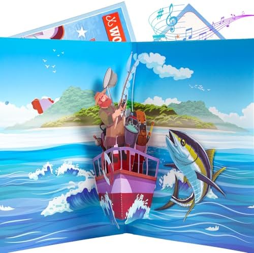 Fishing Father's Day card open view