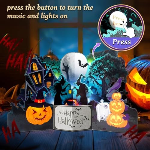 Halloween Card – 3D Pop-Up with Music & Lights