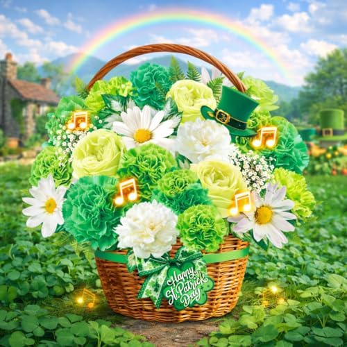 St Patrick's Day 3D pop-up card with music and lights