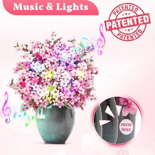 Cherry blossom card with LED lights detail