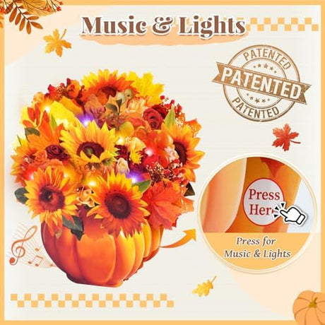 Fall sunflower card open display