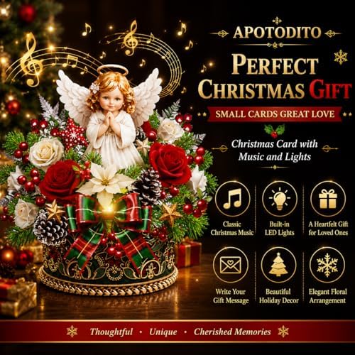 Christmas angel bouquet greeting card