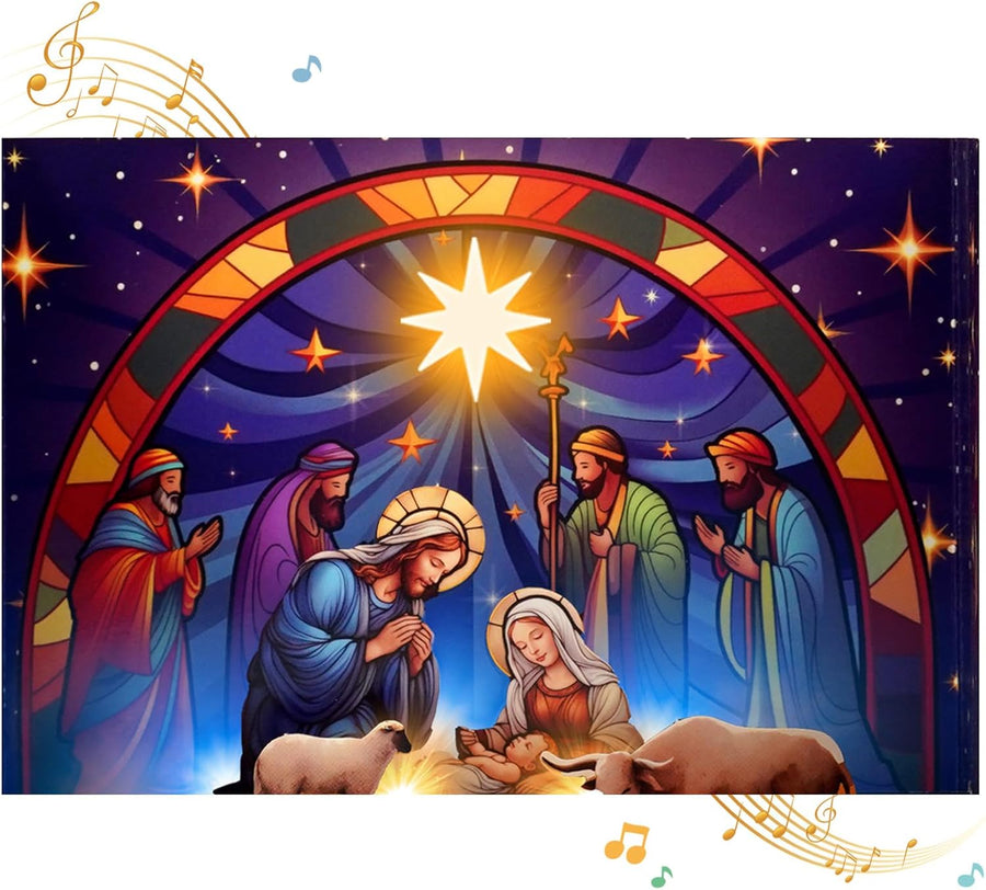 Nativity Christmas Card – 3D Pop-Up with Music & Lights